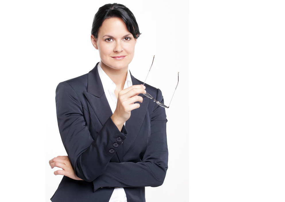 Business Woman on White Background